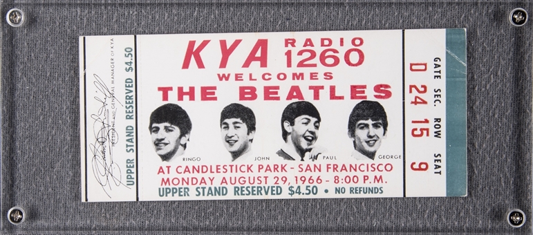 Full Ticket From Last Beatles Concert Ever- Monday August 29th, 1966 (Plastic Encasement)